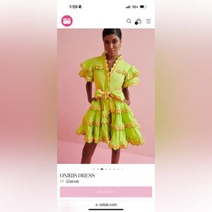 CeliaB oniris dress neon yellows size XS, worn once and dry cleaned!
